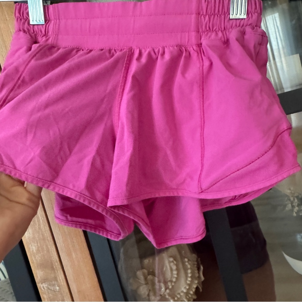 Lululemon Hotty Hot Shorts II 4" Pink Highlight neon mid-rise running workout - Picture 9 of 12